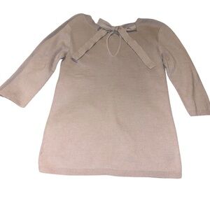 The Limited Classic Beige Sweater with Keyhole & Bow Accent on Back NWOT